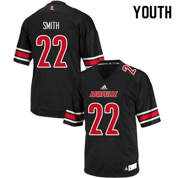 Youth Louisville Cardinals #22 Jovel Smith College Football Jerseys Sale-Black